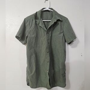 Mens The North Face Green Button Down Shirt!
